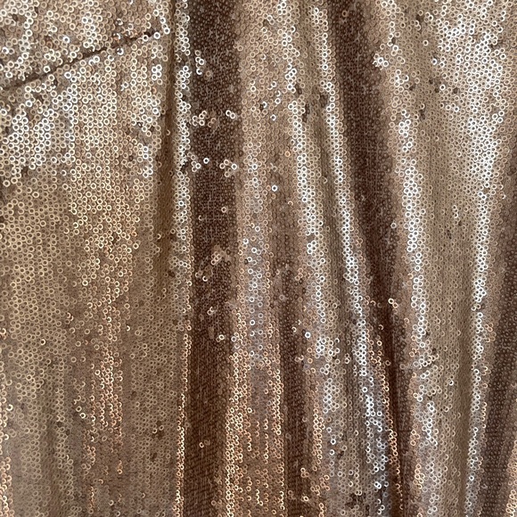 Halston champagne sequin halter dress. Size 12. Super comfortable and light. - Picture 5 of 5